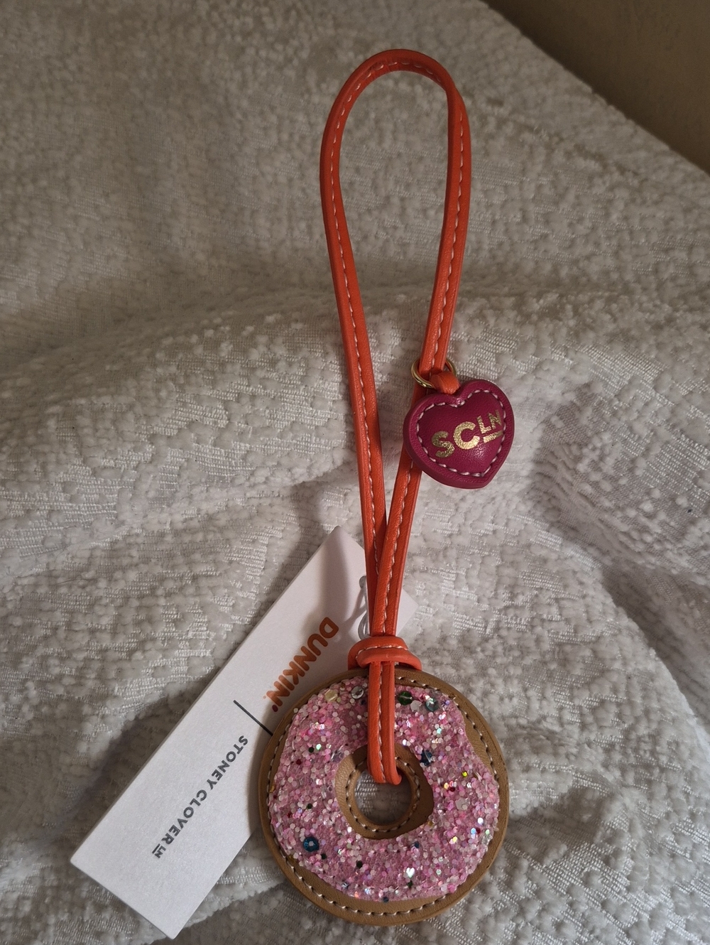 Dunkin Donuts Stoney Clover Lane Donut Bag Charm  Limited Edition Pink  New